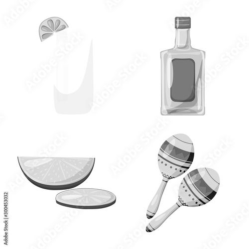 Vector illustration of fajita and fiesta logo. Collection of fajita and celebration stock vector illustration.
