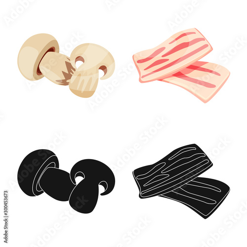 Isolated object of taste and product symbol. Collection of taste and cooking stock symbol for web.