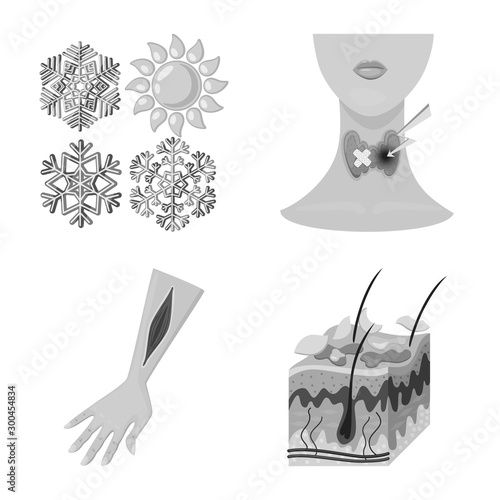 Isolated object of medical and pain symbol. Collection of medical and disease stock vector illustration.