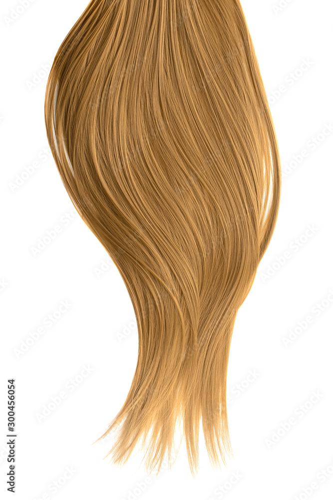 Naklejka premium Brown hair on white background, isolated