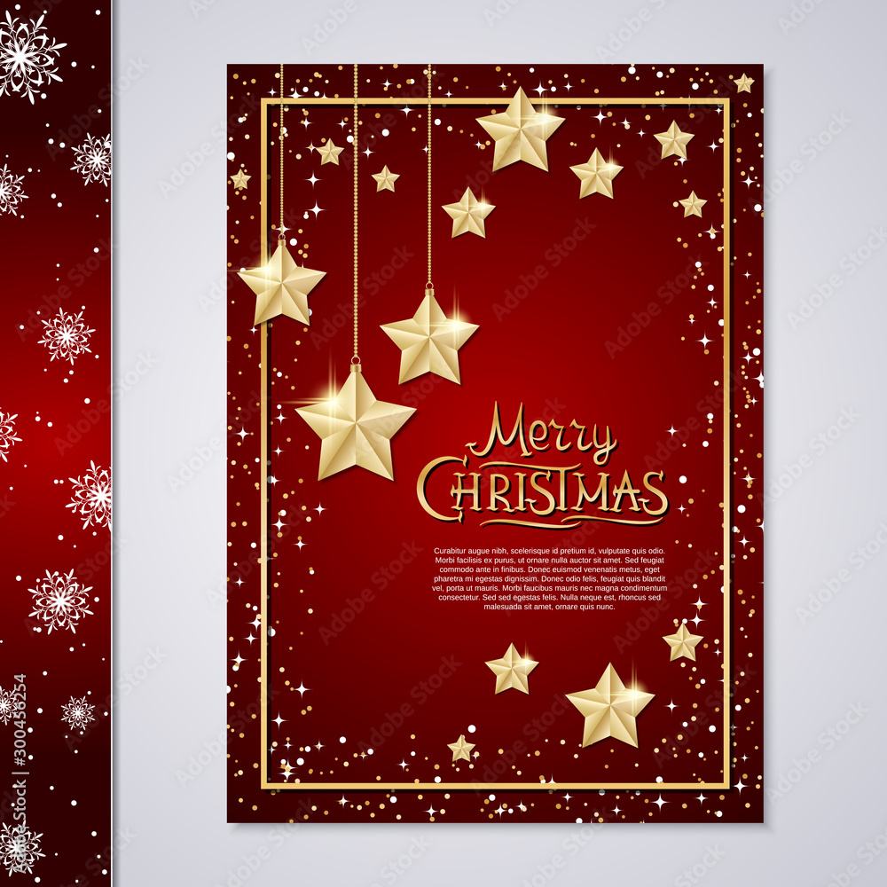 Christmas and New Year flyer, banner, booklet, brochure cover vector design template Christmas and New Year flyer, banner, booklet, brochure cover vector design template