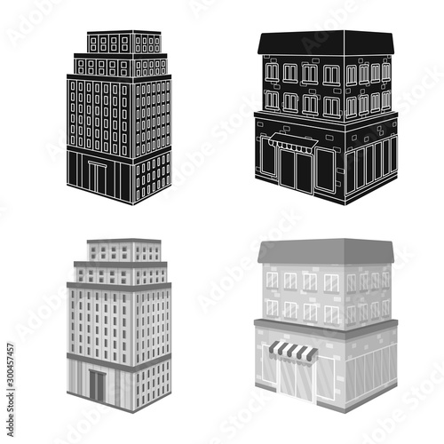 Isolated object of construction and building sign. Set of construction and estate stock symbol for web.