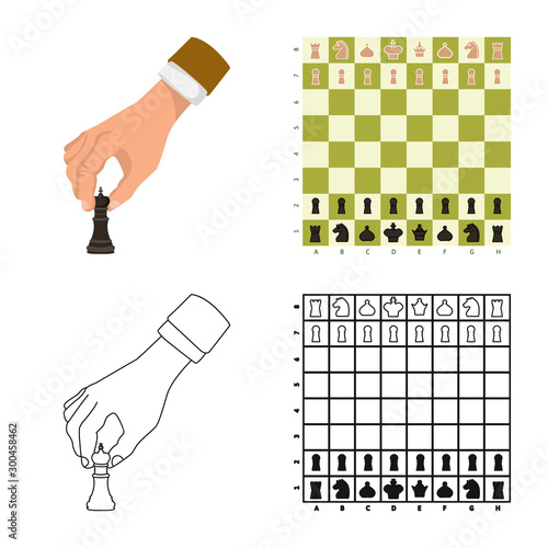 Vector illustration of checkmate and thin icon. Collection of checkmate and target stock vector illustration.