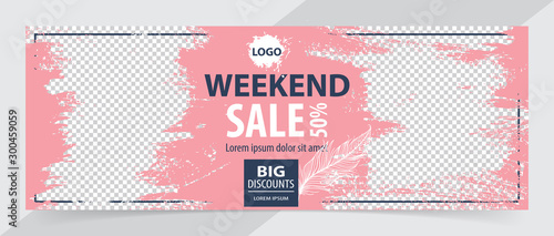 Trendy editable template banner for social networks posts, vector illustration.