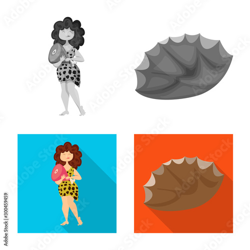 Vector illustration of evolution and prehistory icon. Set of evolution and development stock vector illustration.