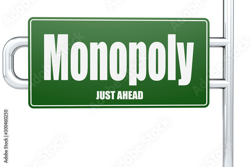 Monopoly word on green road sign