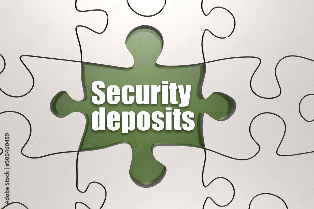 Security deposit word on jigsaw puzzle Security deposit word on jigsaw puzzle