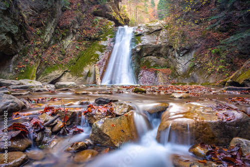 Beautiful Pruncea Waterfall in autumn photo