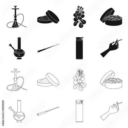 Isolated object of refuse and stop symbol. Set of refuse and habit stock symbol for web.