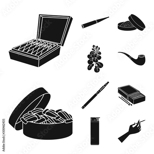 Vector illustration of anti and habit symbol. Set of anti and tobacco vector icon for stock.