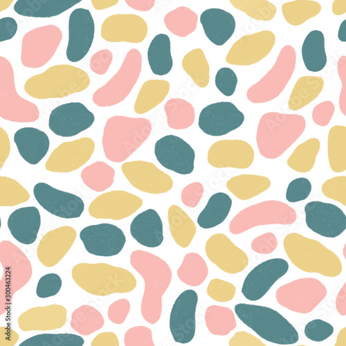 Minimalist scandinavian style seamless pattern with stones in doodle style. Surface design for textile and wallpaper.