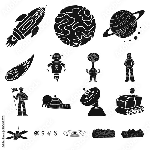 Isolated object of colonization and sky logo. Collection of colonization and galaxy vector icon for stock.