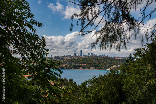 View of Istanbul from Karlitepe, Beykoz. Bosporus and cloudy sky. Istanbul, Turkey photo