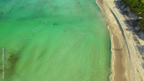 flight over the beach of albufera in Mallorca Spain photo