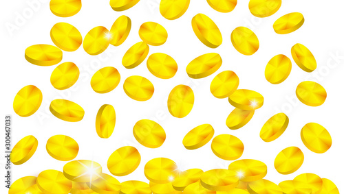 A big amount of golden coins background.
