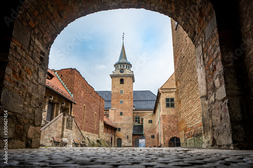 entering a castle through the main gate