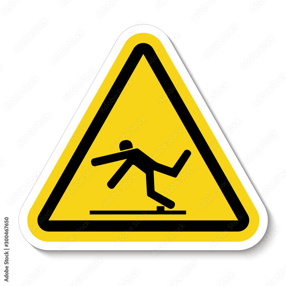 Beware Trip Hazard Symbol Isolate On White Background,Vector Illustration EPS.10 Beware Trip Hazard Symbol Isolate On White Background,Vector Illustration EPS.10