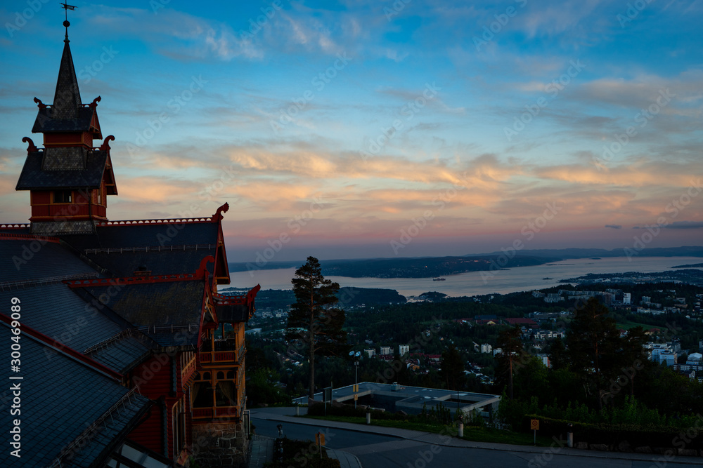 Obraz premium View from the mountains down on Oslo
