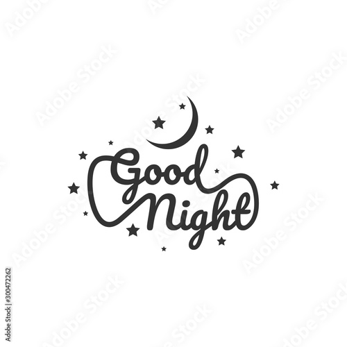 Good Night. Hand drawn typography poster. Card good night vector image
