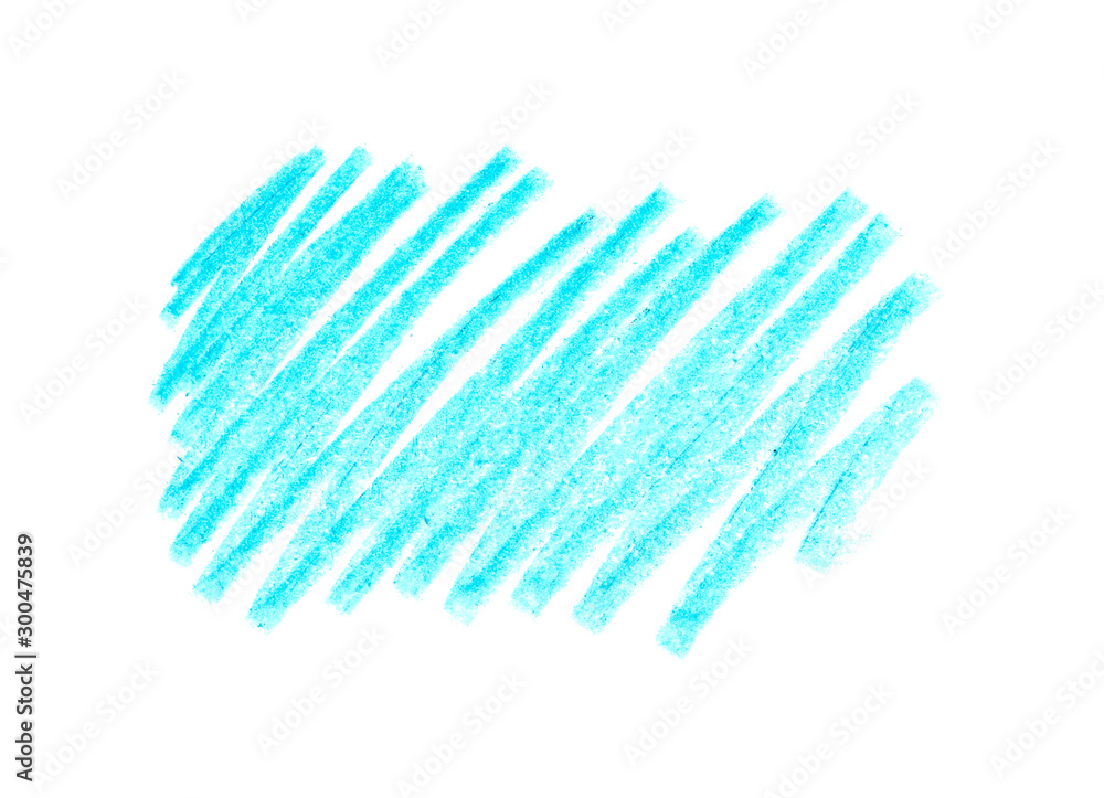 Blue pencil hatching on white background, top view Blue pencil hatching on white background, top view