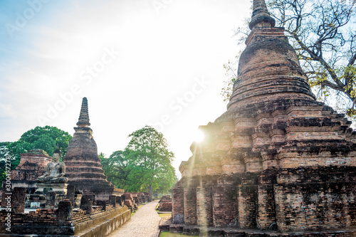 ancient pagoda in sukhotai thailand photo