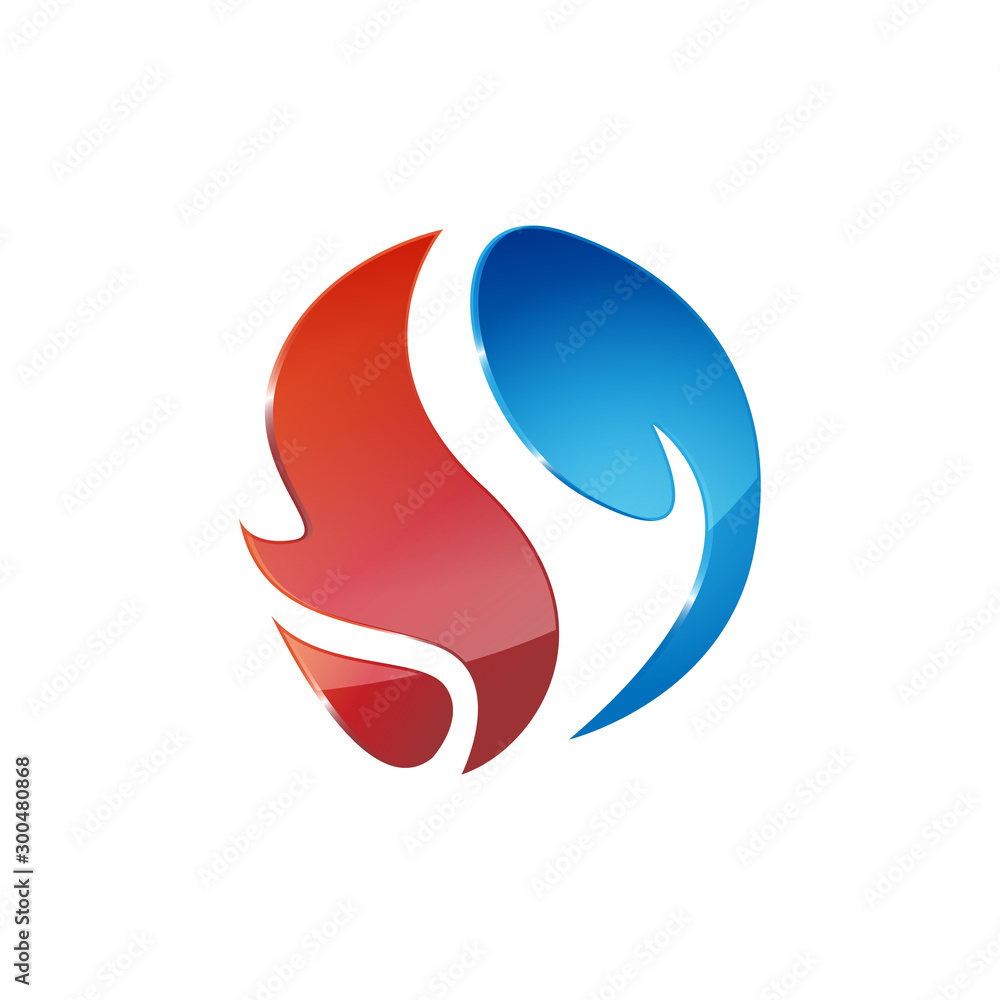 Heating and cooling logos Heating and cooling logos