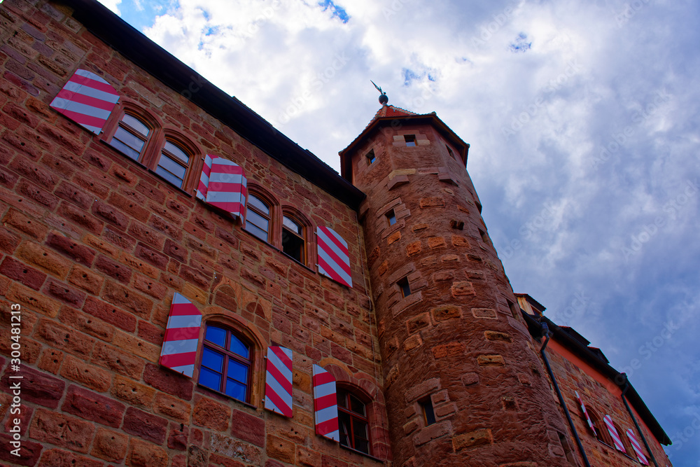 Beautiful sky with clouds over an ancient castle Beautiful sky with clouds over an ancient castle