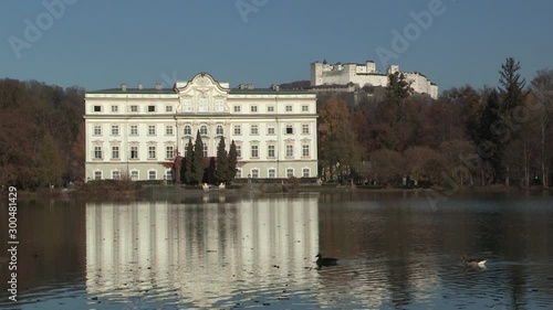 Leopoldskron castle in autumn, Salzburg in Austria photo