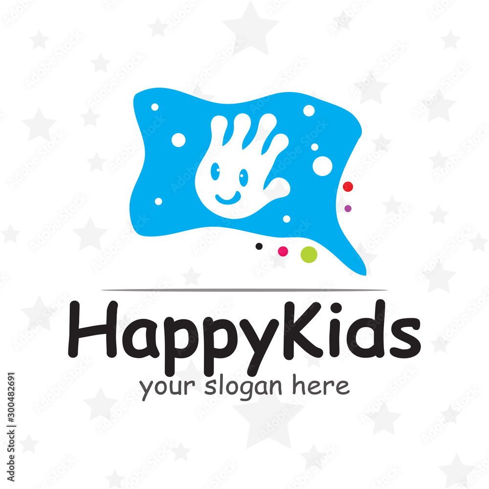 Logo design for children who play happily. a sign or symbol of happiness. playground. vector illustration elements Logo design for children who play happily. a sign or symbol of happiness. playground. vector illustration elements