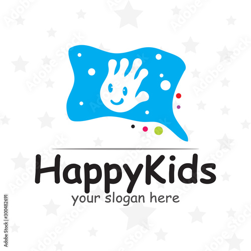 Logo design for children who play happily. a sign or symbol of happiness. playground. vector illustration elements