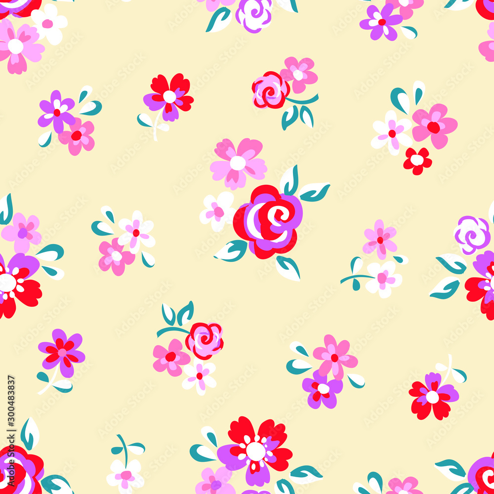  Floral background for textiles.