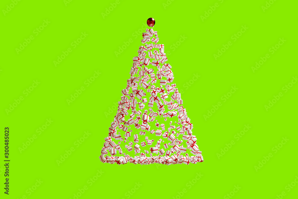 Abstract Christmas Tree on green screen background Abstract Christmas Tree on green screen background