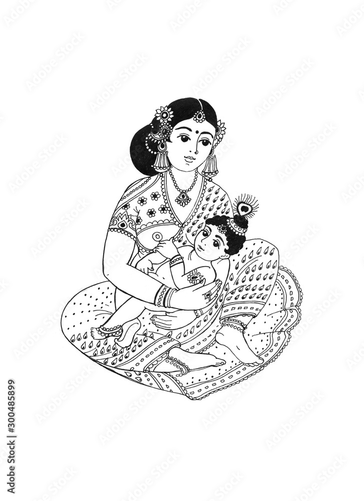 Cute Baby Krishna Colouring Pages - Get Coloring Pages