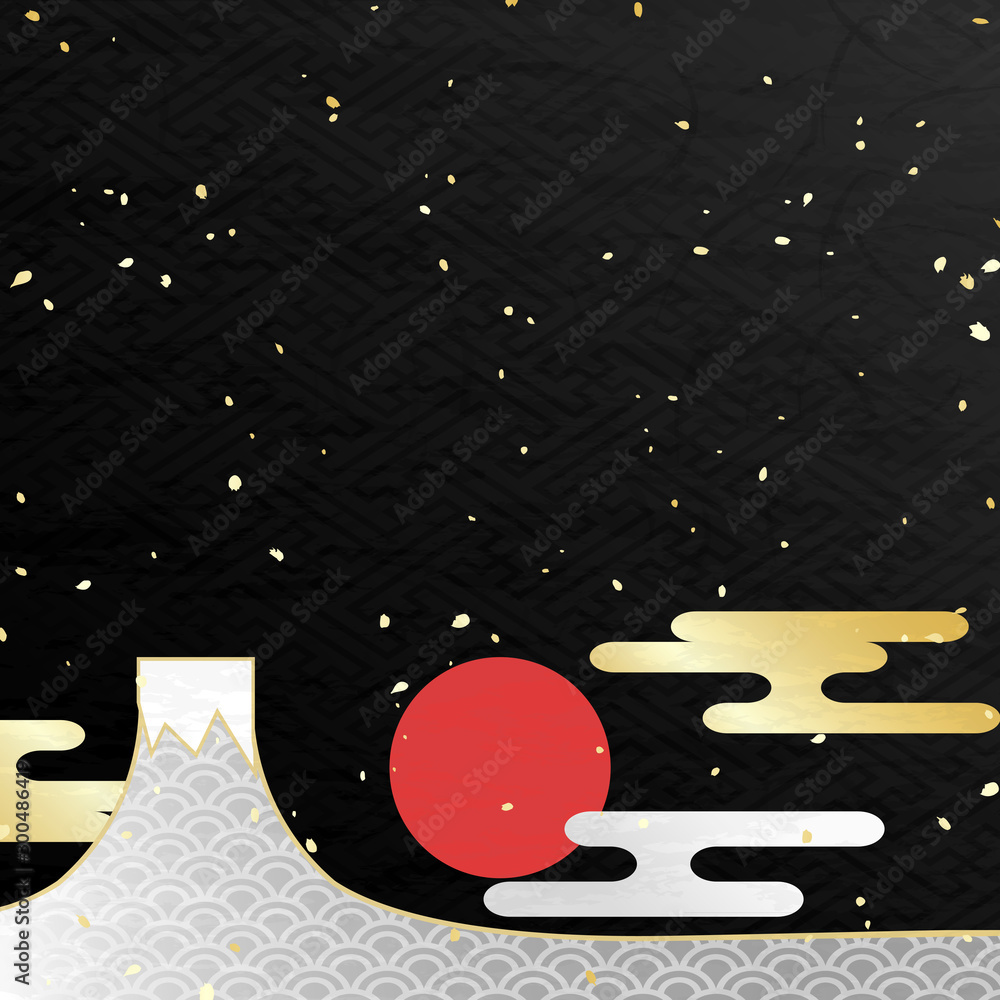 富士山初日の出背景stock Vector Adobe Stock