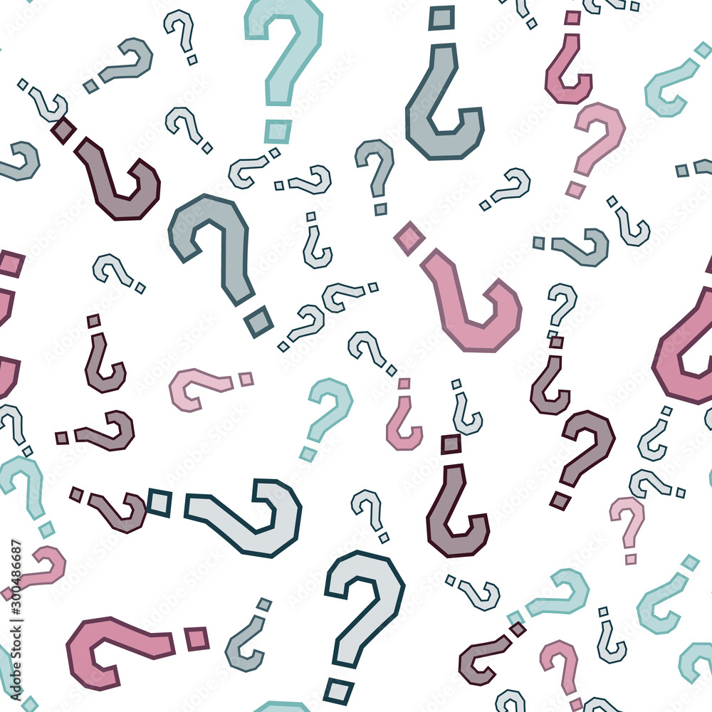 Quiz seamless pattern. Question marks, doubt, faq Quiz seamless pattern. Question marks, doubt, faq