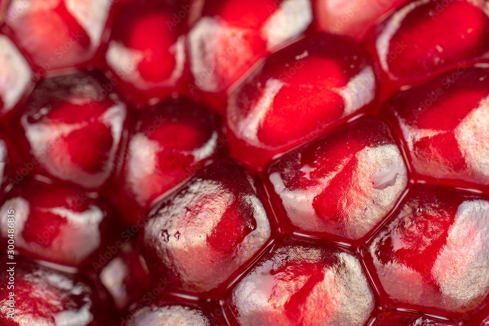 Lot of pieces of fresh red pomegranate Lot of pieces of fresh red pomegranate