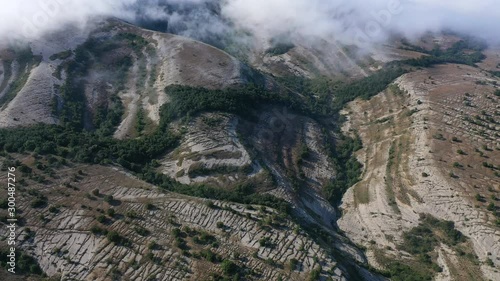 Aerial View, Geological Landscape, Lastras de las Heras, Valle de Losa, Junta de Traslaloma, Las Merindades, Burgos, Castilla y Leon, Spain, Europe photo