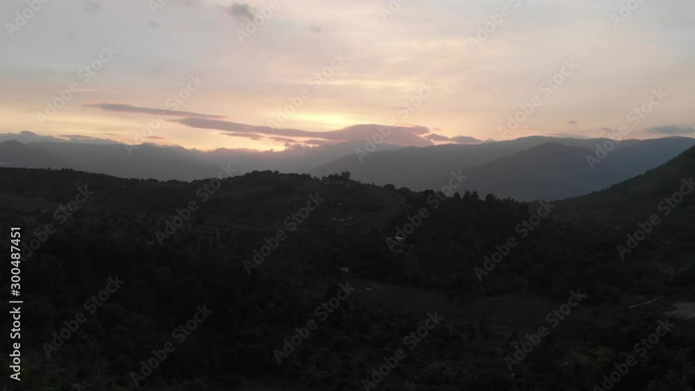Mountain panorama with sunset view from in vietnam Mountain panorama with sunset view from in vietnam