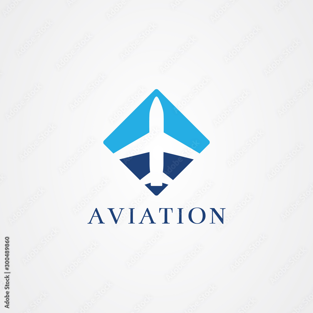 Fototapeta premium Aviation logo, plane icon vector design