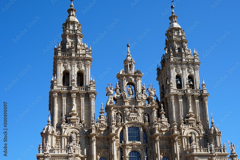 Cathedral of Santiago de Compostela, the final destination of the Way of St. James in Galicia 
