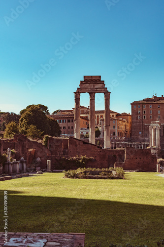 Vestale House with Temple of the Dioscuri in roman forum