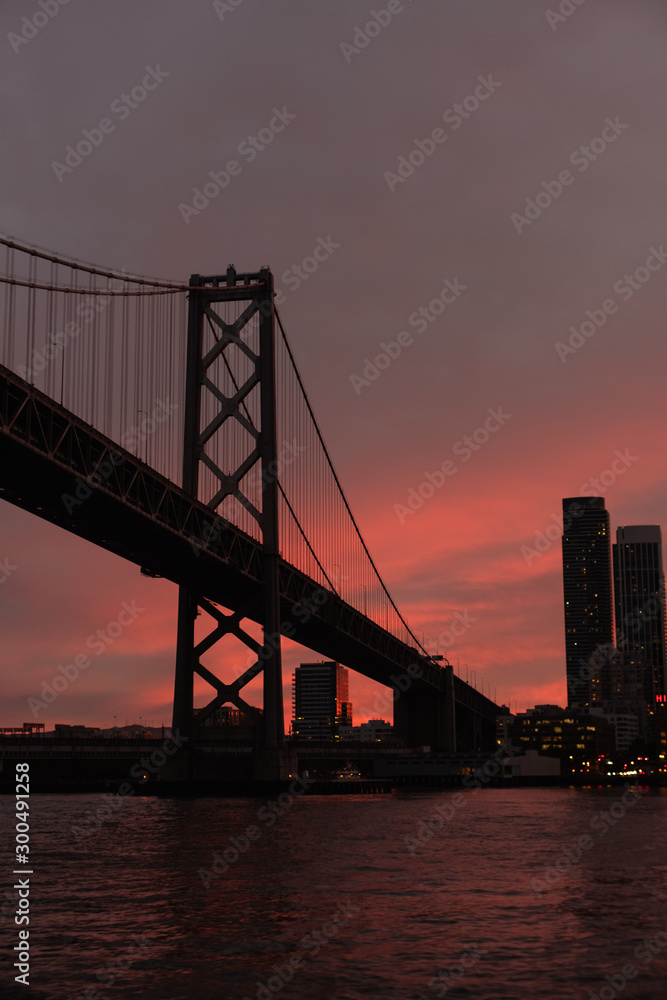 Bay Bridge Silhouette at Sunset