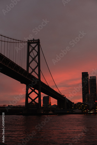 Bay Bridge Silhouette at Sunset