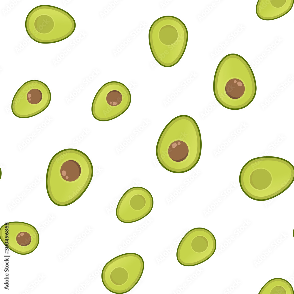 Avocados seamless pattern. Cartoon vector avocado texture. Avocados seamless pattern. Cartoon vector avocado texture.