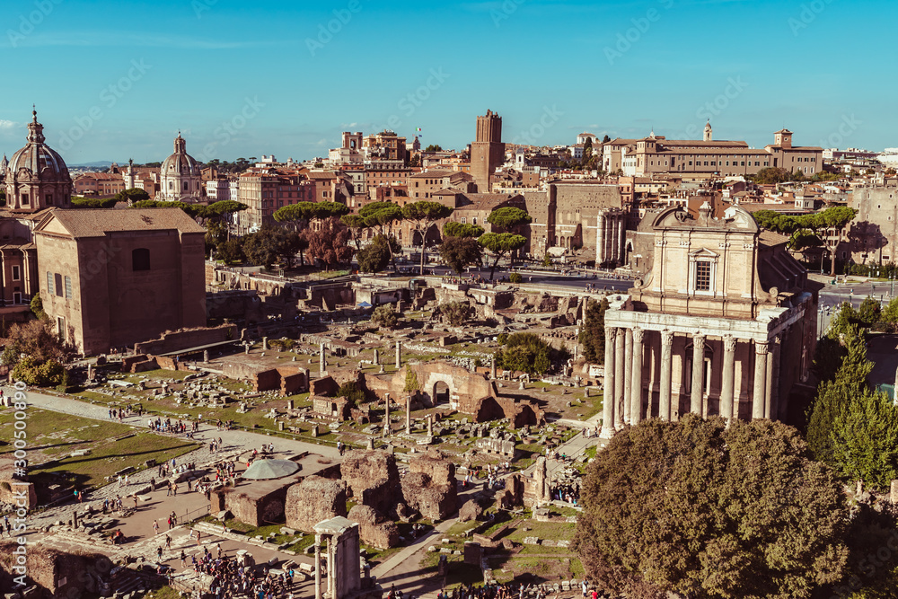 Roman forum from Palatine Hill in Rome