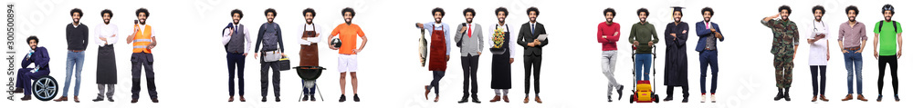 Group of working people in front of a white background Group of working people in front of a white background
