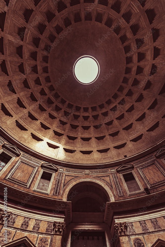 Pantheon in the square of rotunda Rome
