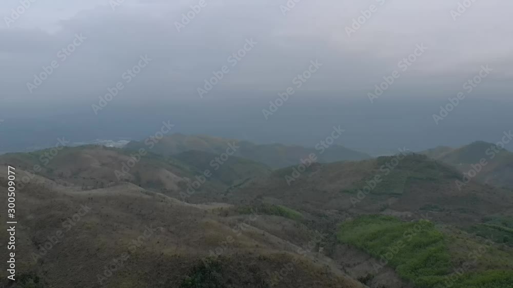 a flying camera flies over the jungles and mountains of Vietnam, with sunset views a flying camera flies over the jungles and mountains of Vietnam, with sunset views