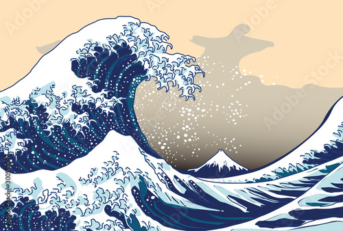 ポストカード　葉書　日本　波