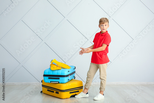 Surprised little boy with l...